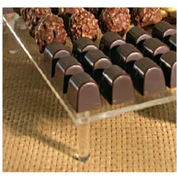10 Bases plexi à chocolats avec 4 pieds collés - A partir de