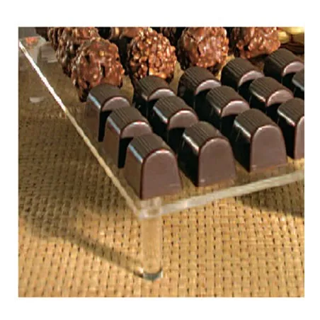 10 Bases plexi à chocolats avec 4 pieds collés - A partir de
