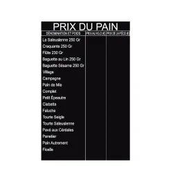Kit 2 panneaux "prix du pain" avec textes gravés - 123 116GPAIN