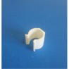 Clips PVC blanc pour fixation d'étiquette de pains sur tube de panetière