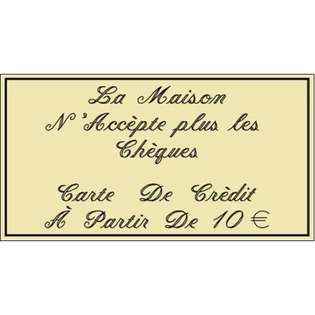 Pancarte gravée à la demande - 123 128SP