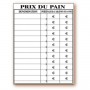 Panneau tarif "Prix du pain" neutre