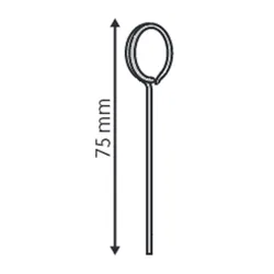 25 Piques prix inox anneau - Ht 75 mm