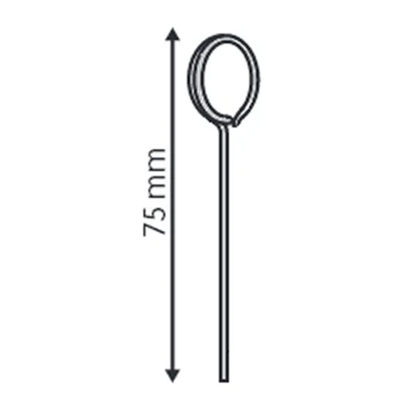 25 Piques prix inox anneau - Ht 75 mm