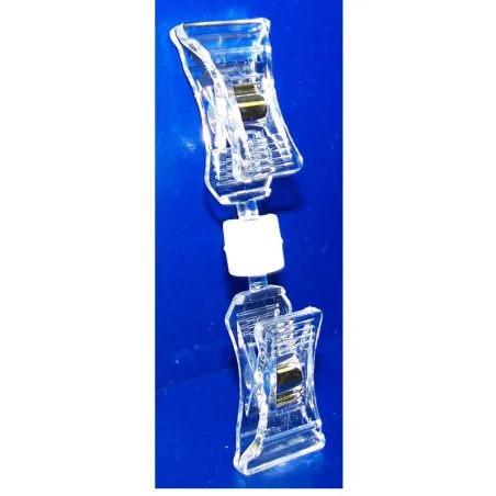 25 Pinces double PVC cristal multi-directionnelles - Petit /