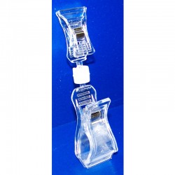 25 Pinces double PVC cristal multi-directionnelles - Petit / grand modèle