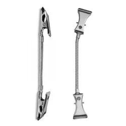 25 Pinces "double" chromées flexibles