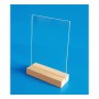 5 Supports plexi avec socle en bois chêne naturel - droit 2 faces - A partir de:
