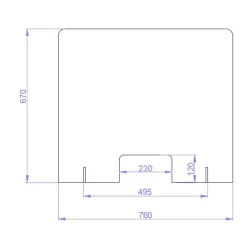 Protection plexiglas covid19, épaisseur 3mm: H670xL760mm