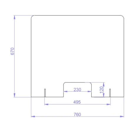 Protection plexiglas covid19, épaisseur 3mm: H670xL760mm