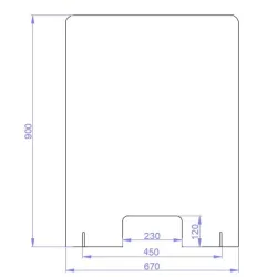 Protection plexiglas covid19, épaisseur 3mm: H900xL670mm