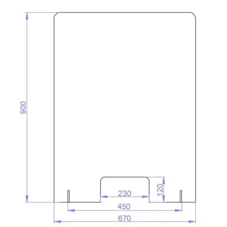 Protection plexiglas covid19, épaisseur 3mm: H900xL670mm