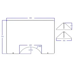 Hygiaphone plexiglas, épaisseur 5mm: H750x950mm