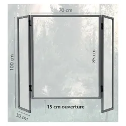 Ecran de protection PVC - 3 panneaux à charnières: H1000x700mm