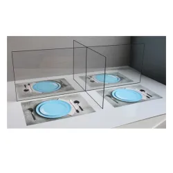 Protection plexi de table en croix: H500x1200mm