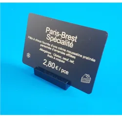 25 Socles rectangles plexi "NOIR" à 1 rainure - LG 40 x lg 20 mm