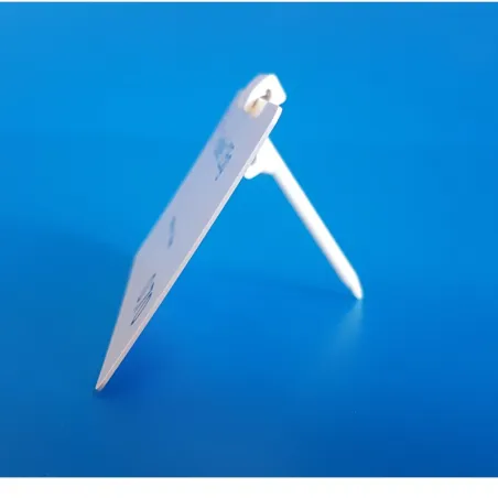25 Piques prix PVC blanc 2 positions - ht 55 mm