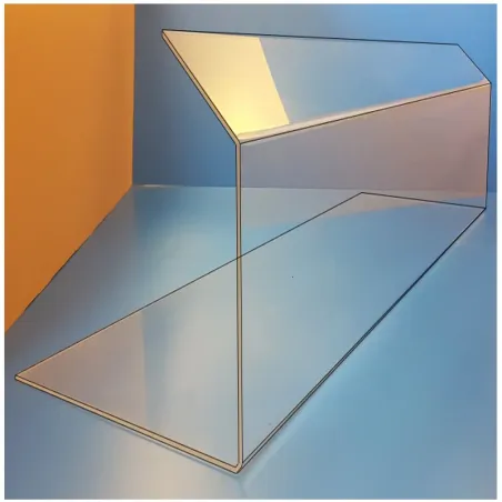 Protecteur survitrine plexi - base 200 x Ht 300 x retour 100 mm