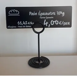 10 Socles à pince anneau métal noir - ht 105 mm