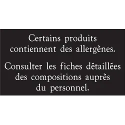 Pancarte d'information "Allergènes" - 123 128AG