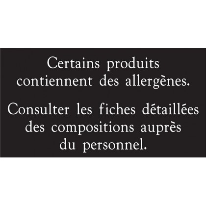 Pancarte d'information Allergènes - 123 128AG