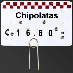 25 Piques prix inox double à anneau Ht 50 mm - Antirotation