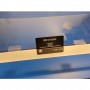 5 Porte-étiquettes fond blanc avec rail et 4 clips pince tablette verre - ht 31,5 x lg 1000 mm
