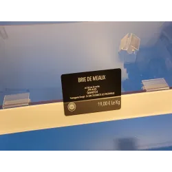 5 Porte-étiquettes fond blanc avec rail et 4 clips pince