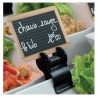 25 Supports étiquettes - CLIP pvc pince plat multiangle - Noir