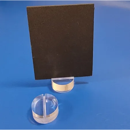 5 Socles rond en plexi - Diamètre 60mm x Ht 30 mm à 1 rainure