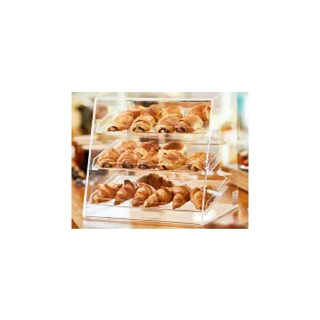 Vitrine plexi à 3 plateaux inclus - base 350 x ht 480 mm - lg