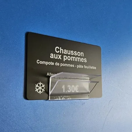 25 Clips monobloc porte-étiquettes pince tablette verre -