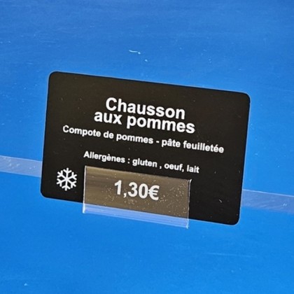 25 Clips monobloc porte-étiquettes pince tablette verre - ht 18 x lg 45mm