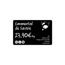 Cartes rPETG recyclé Noir mat 54 x 86 mm - C3501- par 200 ou