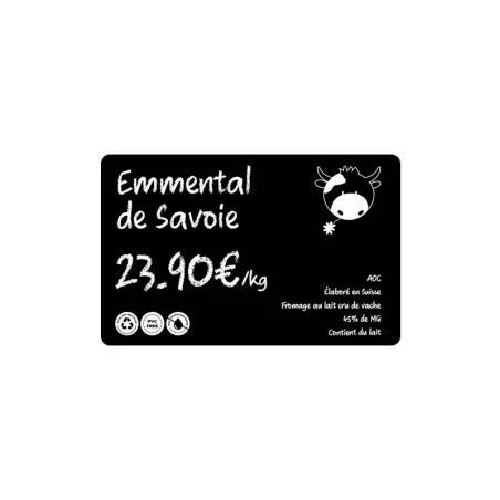 Cartes rPETG recyclé Noir mat 54 x 86 mm - C3501- par 200 ou