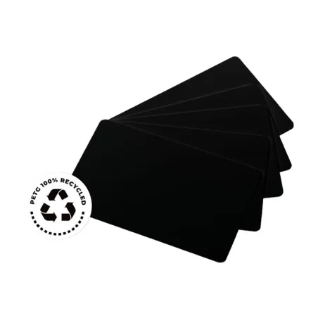 Cartes rPETG recyclé Noir mat 54 x 86 mm - C3501- par 200 ou