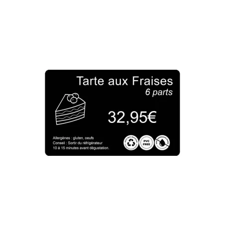 Cartes rPETG recyclé Noir mat 54 x 86 mm - C3501- par 200 ou