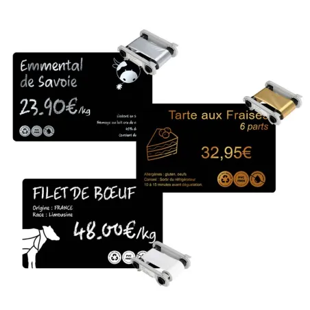 Cartes rPETG recyclé Noir mat 54 x 86 mm - C3501- par 200 ou