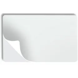Cartes adhésives pvc Blanc brillant 54 x 86 mm - par 100 ou 500