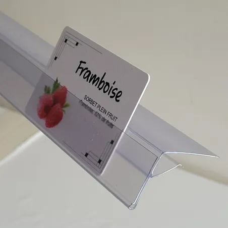 Profil monobloc porte-étiquettes pince tablette verre - qualité
