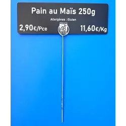 20 Piques prix métal anneau - Ht 162 mm