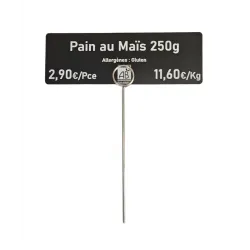 20 Piques prix métal anneau - Ht 150 mm